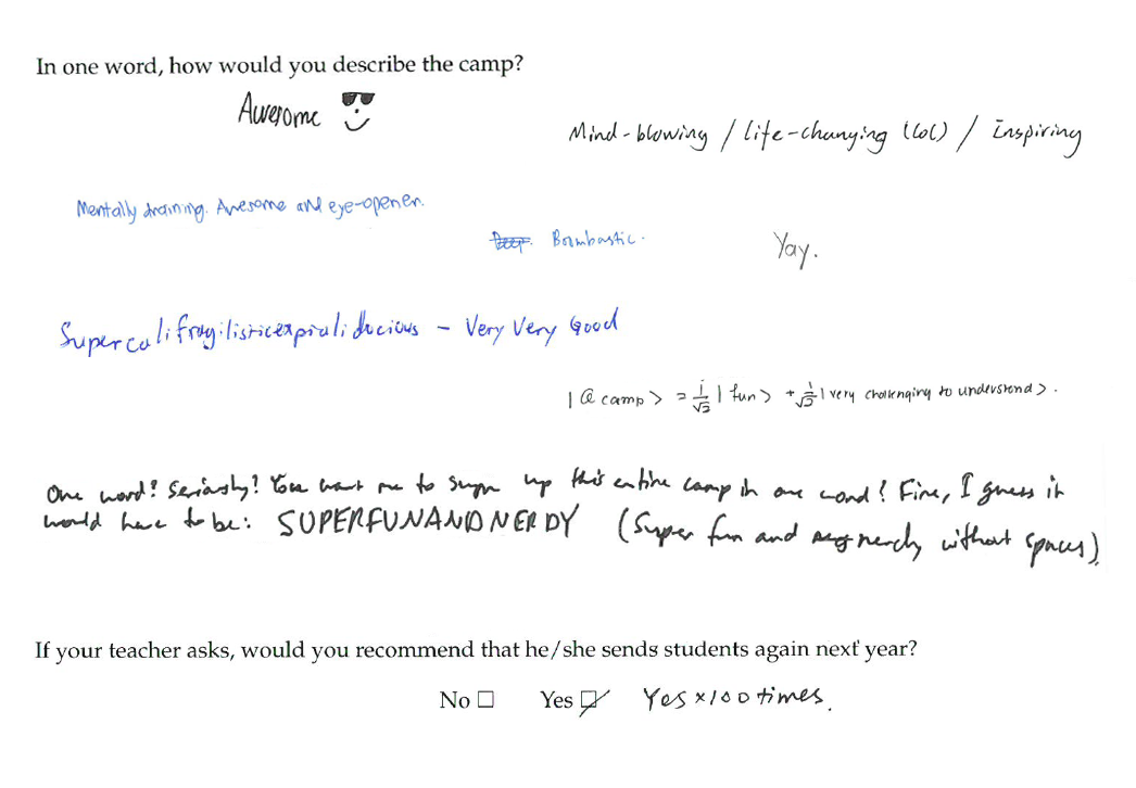 Medley of feedback from participants in Q Camp 2017.