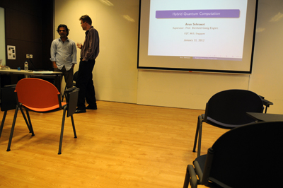 Arun, CQT PhD student, defends his thesis.